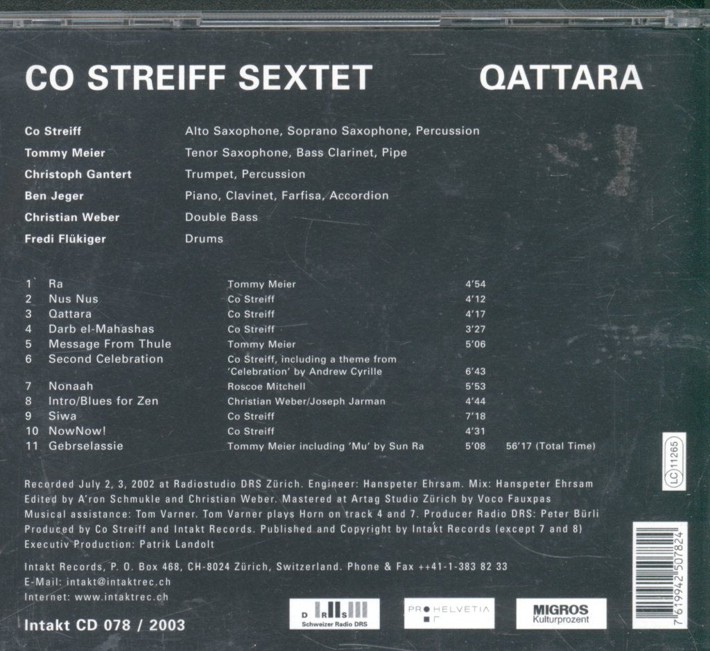 Co Streiff Sextet - Qattara - Cd