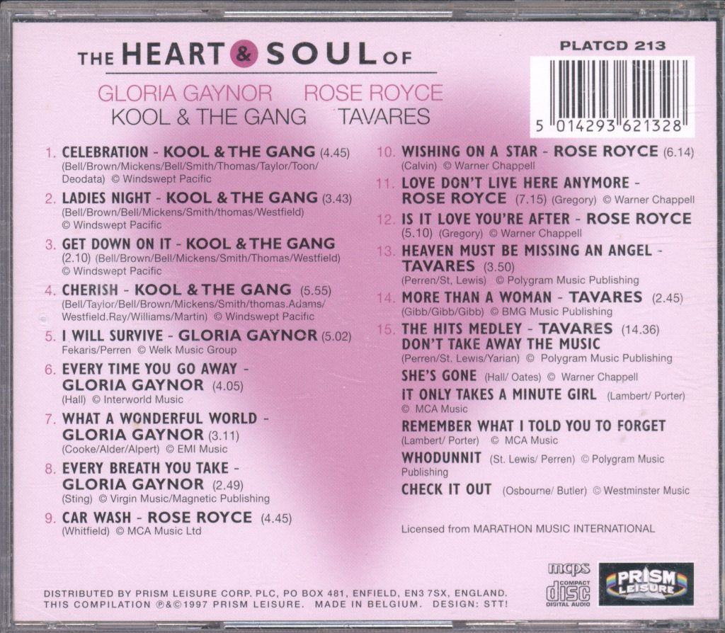 Various Artists - Heart & Soul Of Gloria Gaynor, Kool & The Gang, Rose Royce, Tavares - Cd