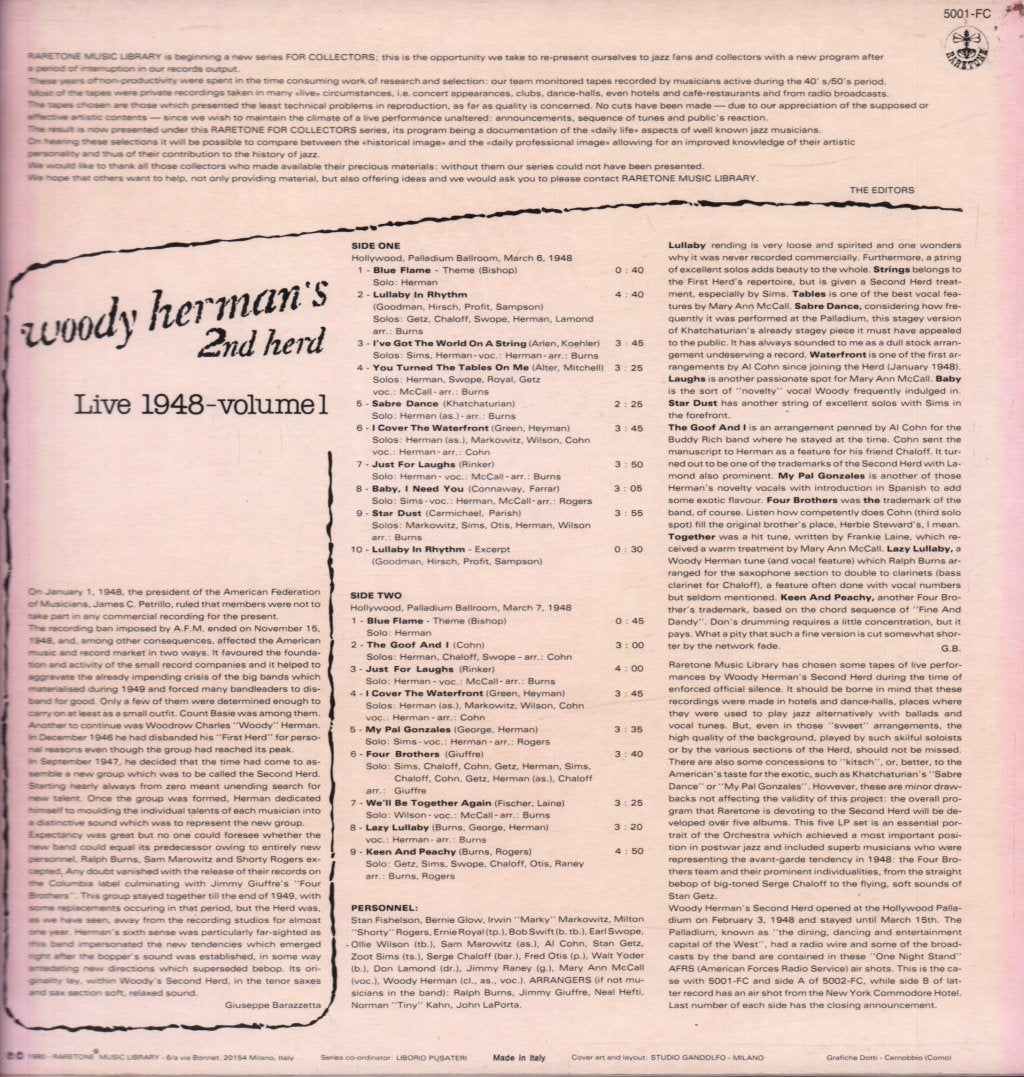 woody herman's 2nd herd - Live 1948-volume 1 - Lp