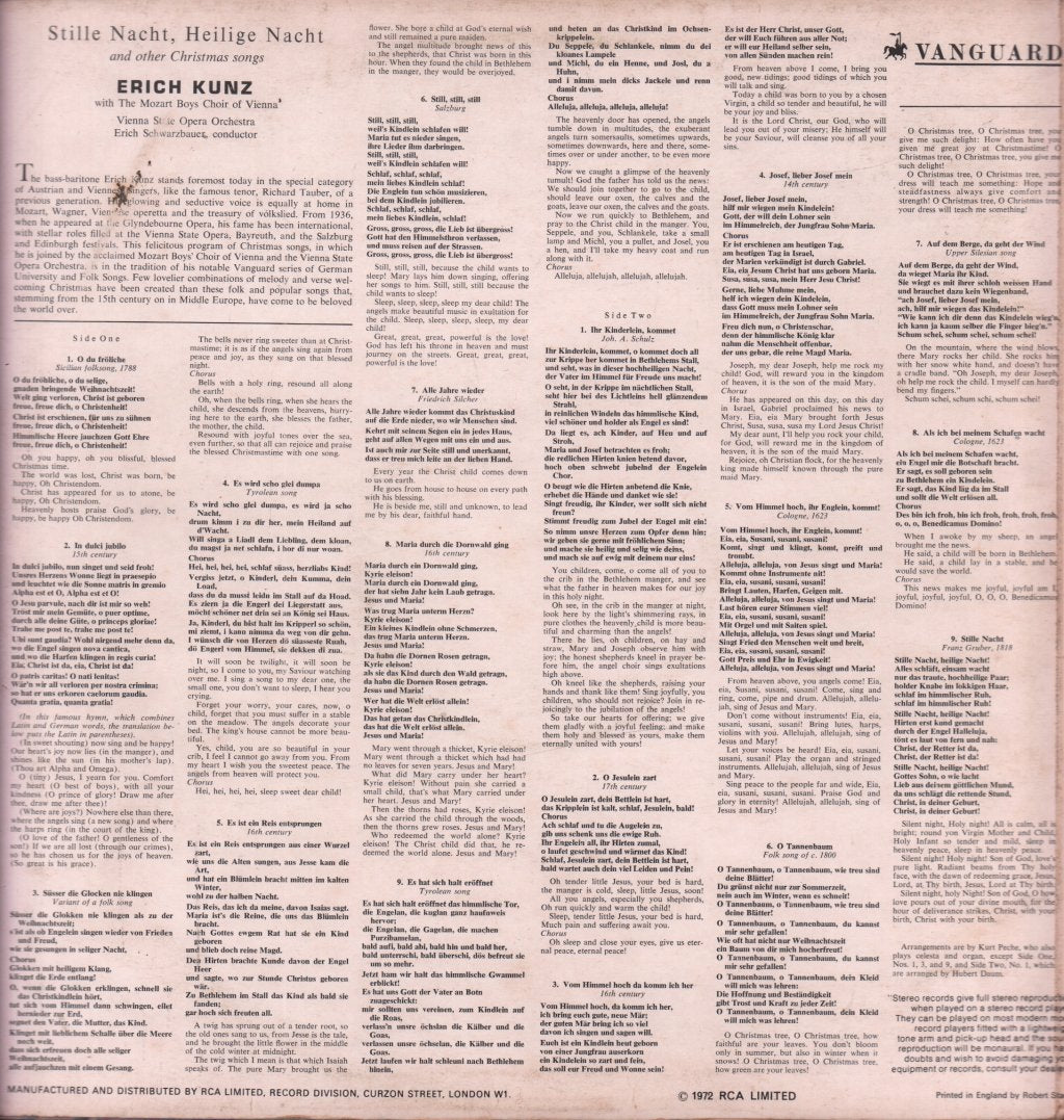 Erich Kunz / Vienna State Opera Orchestra - Stille Nacht Heilige Nacht - Lp