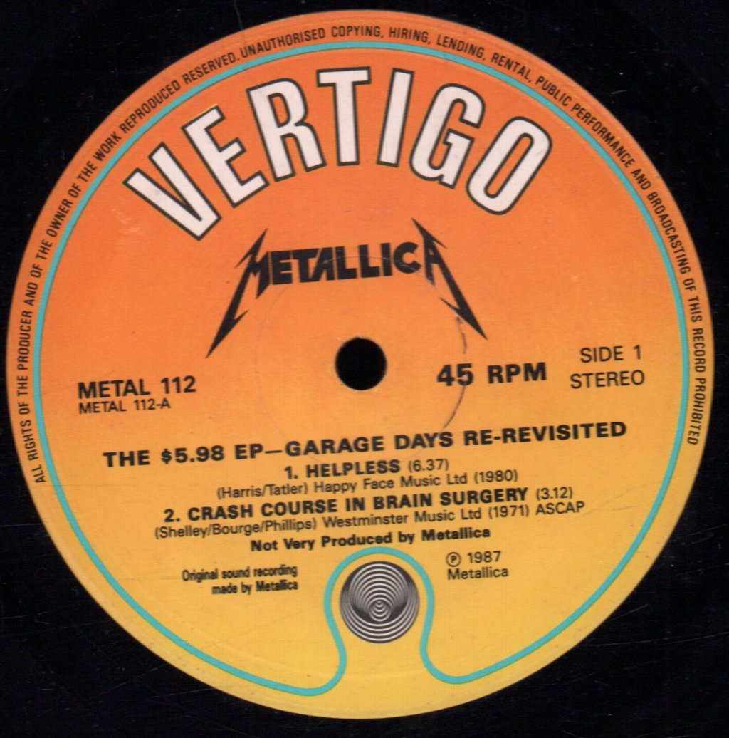 Metallica - $5.98 E.p. / Garage Days Re-Revisited - 12 Inch