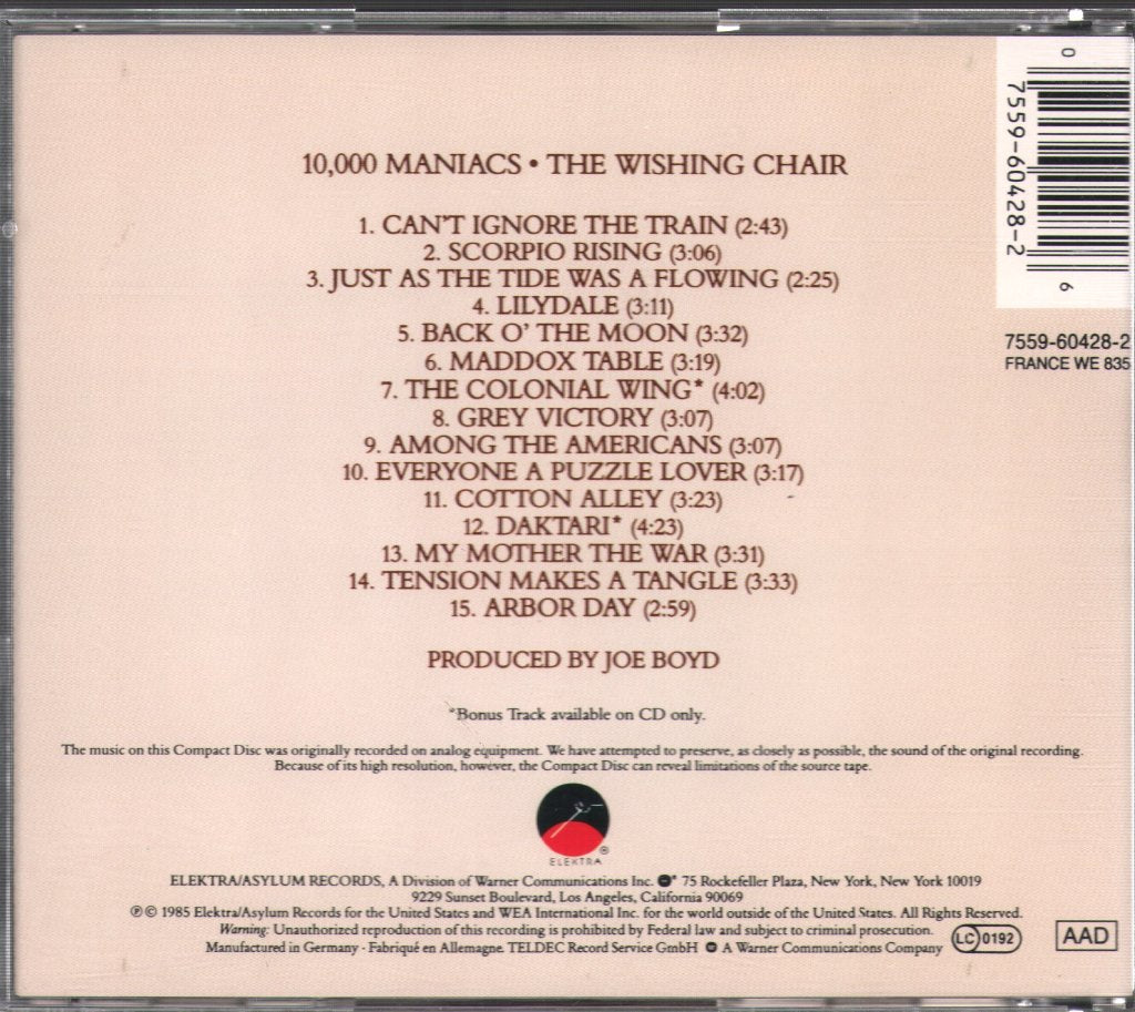 10,000 Maniacs - Wishing Chair - Cd