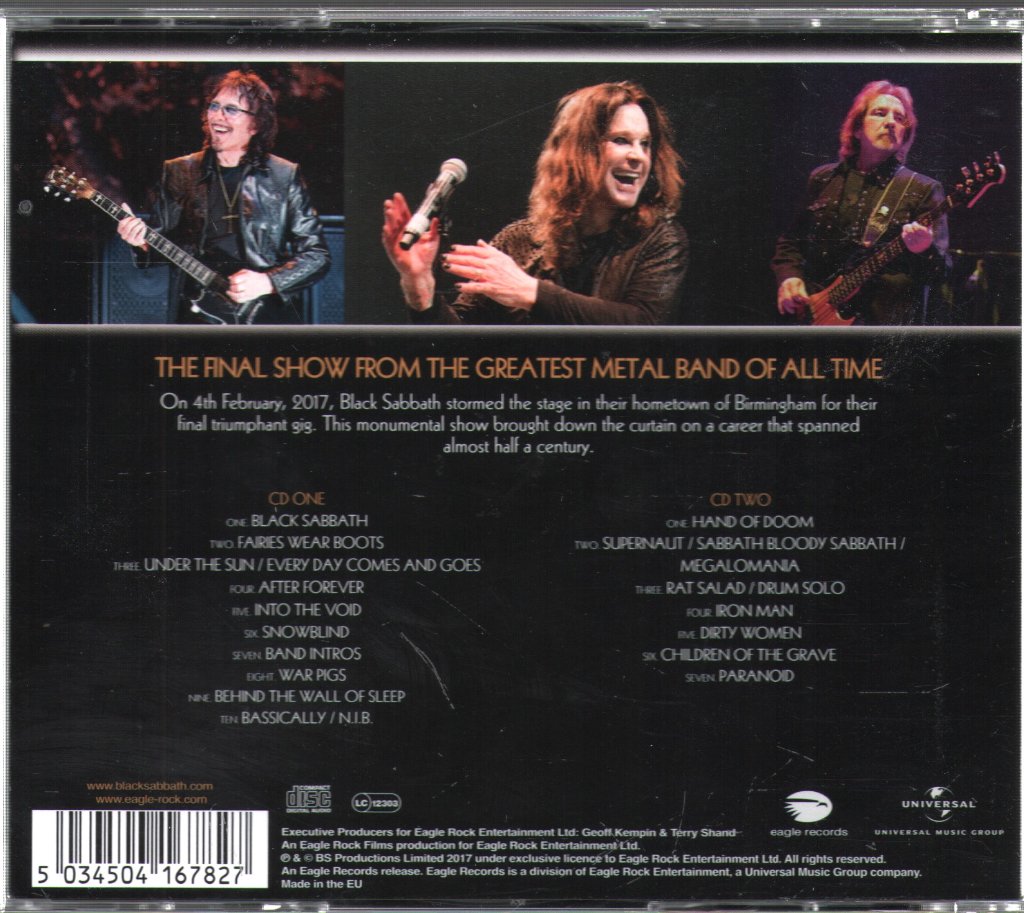 Black Sabbath - End (4 February 2017 - Birmingham) - Double Cd