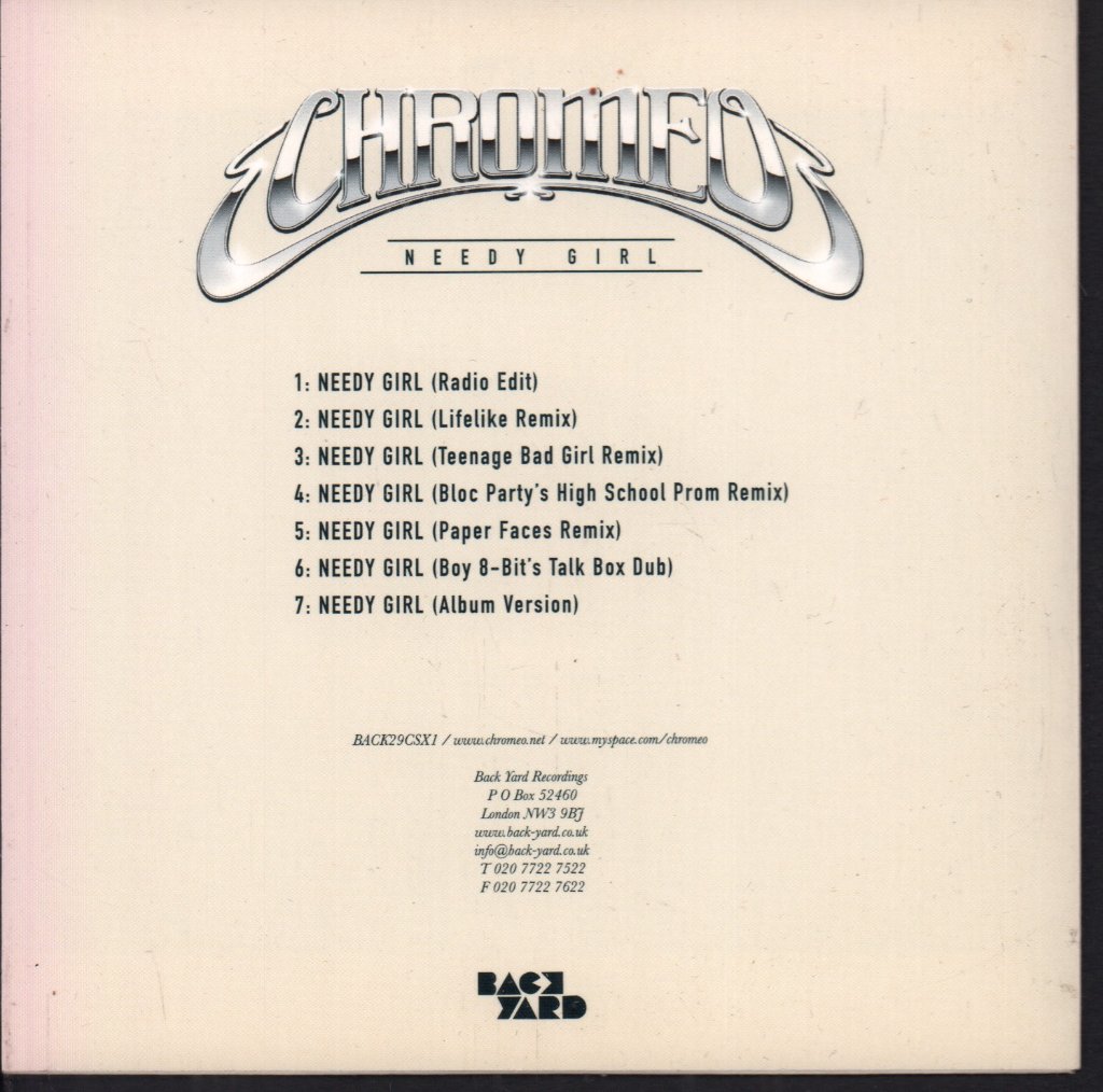 Chromeo - Needy Girl - Cd
