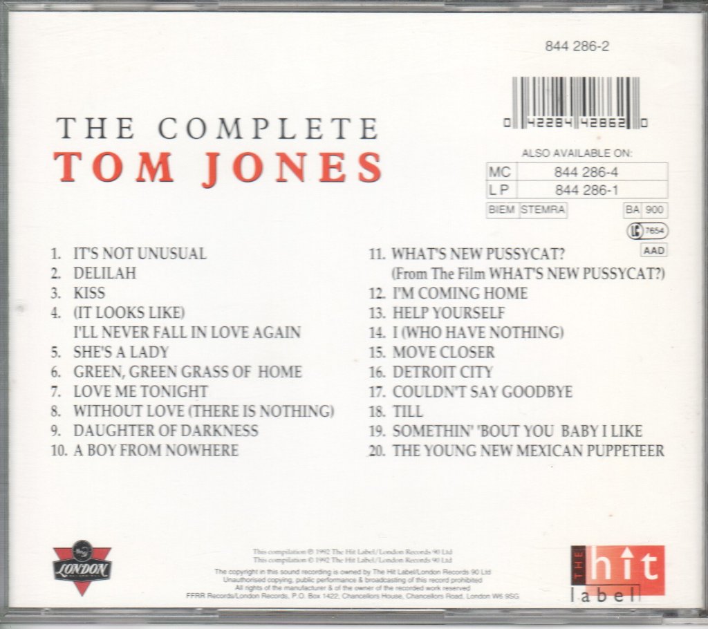 Tom Jones - Complete - Cd