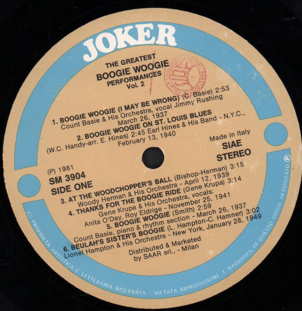 Various Artists - Greatest Boogie Woogie Performances Vol. 2 - Lp