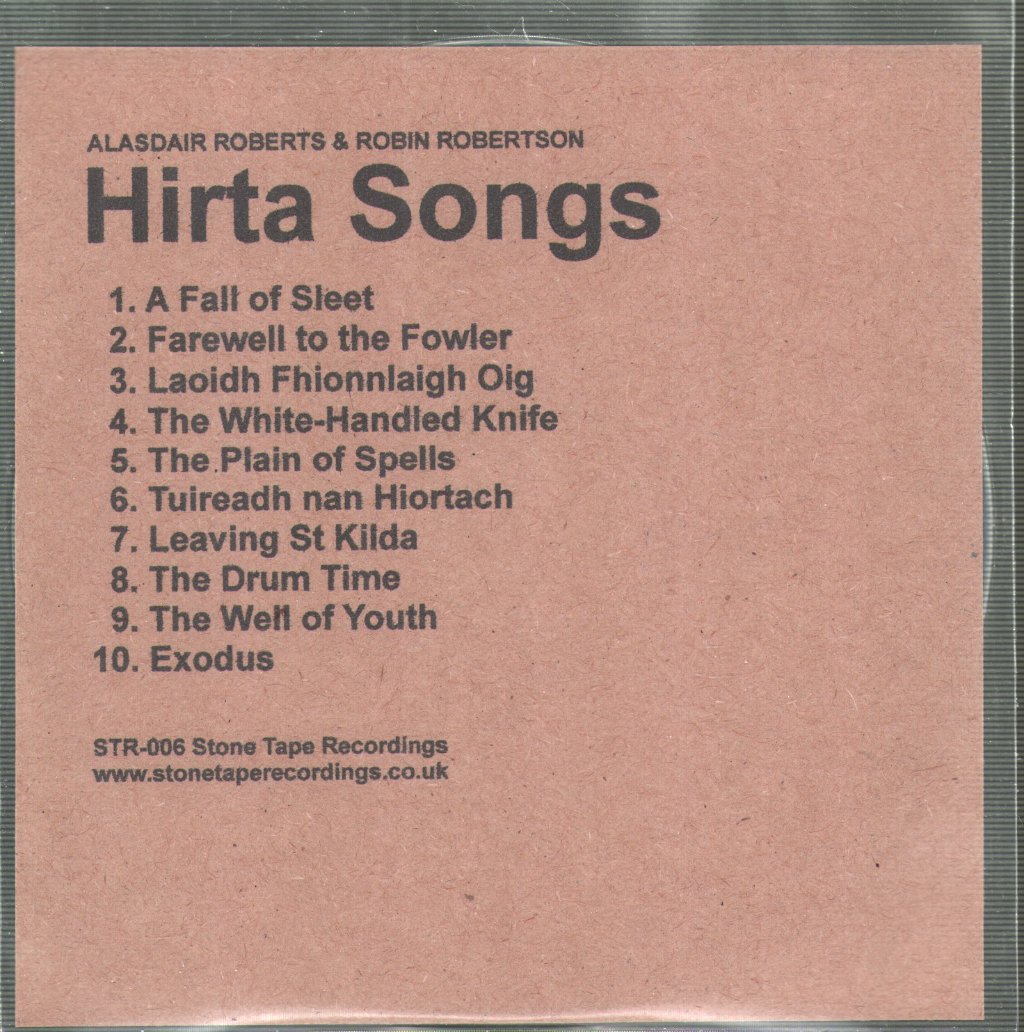 Alasdair Roberts and Robin Robertson - Hirta Songs - Cdr