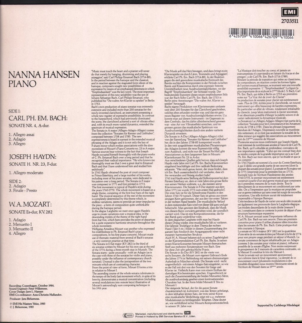 Nanna Hansen - Nanna Hansen, Piano - Lp
