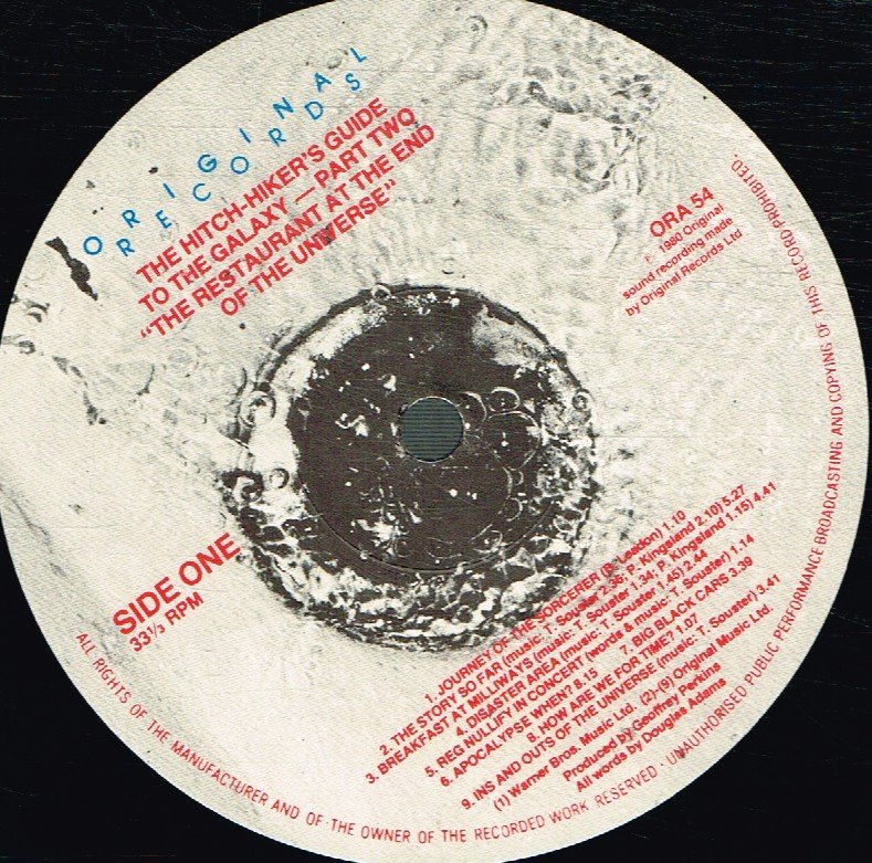 Hitch-Hiker's Guide To The Galaxy - Part Two: The Restaurant At The End Of The Universe - Lp