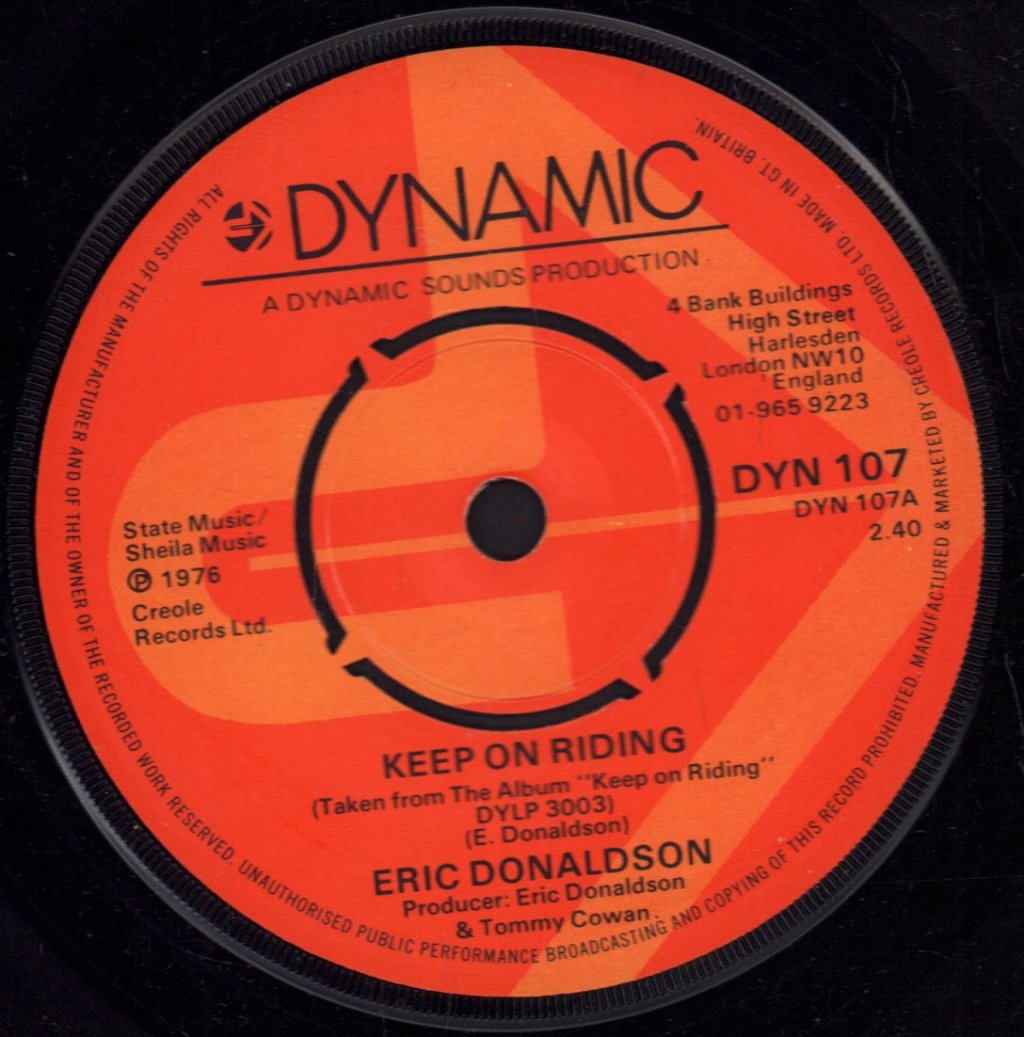Eric Donaldson - Keep On Riding - 7 Inch