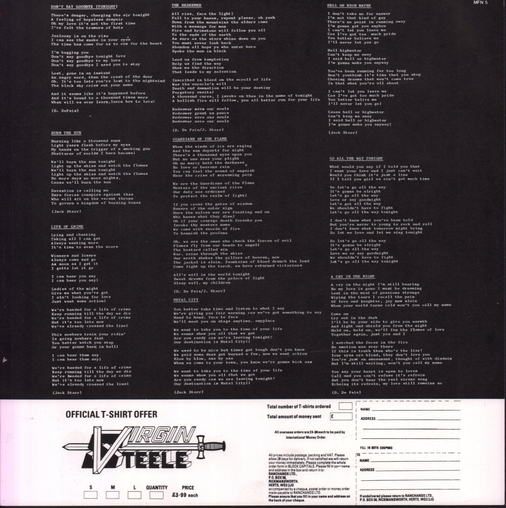 Virgin Steele - Guardians Of The Flame - Lp