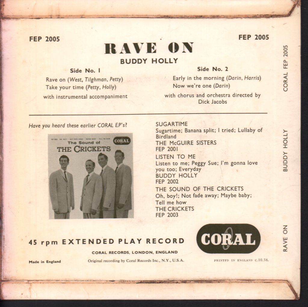 Buddy Holly - Rave On - 7 Inch