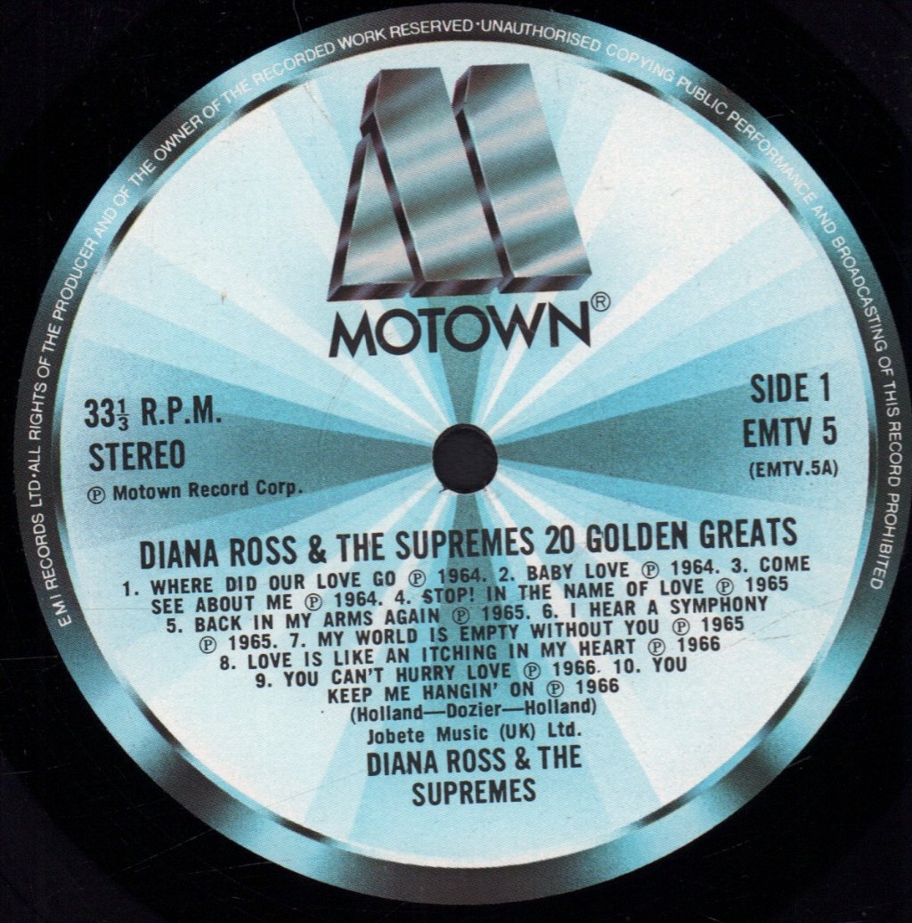 Diana Ross And The Supremes - 20 Golden Greats - Lp