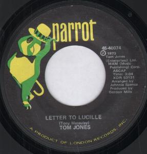 Tom Jones - Letter To Lucille - 7 Inch