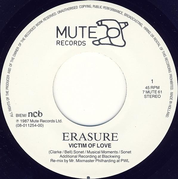 Erasure - Victim Of Love (Remix) - 7 Inch