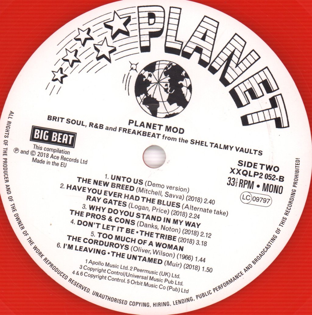 Various Artists - Planet Mod (Brit Soul, R&B And Freakbeat From The Shel Talmy Vaults) - Double Lp