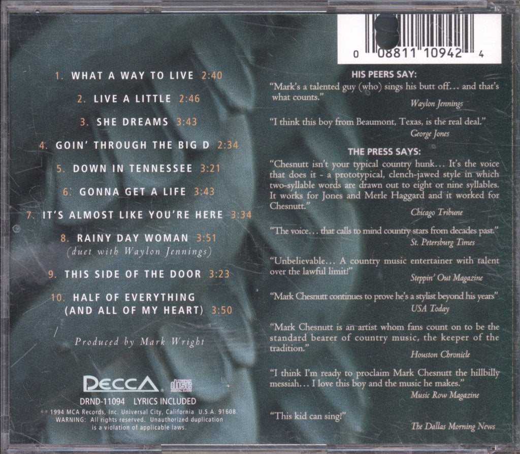 Mark Chesnutt - What A Way To Live - Cd
