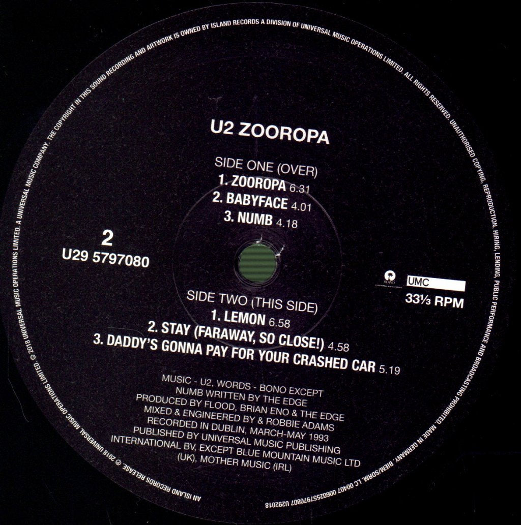 U2 - Zooropa - Double Lp