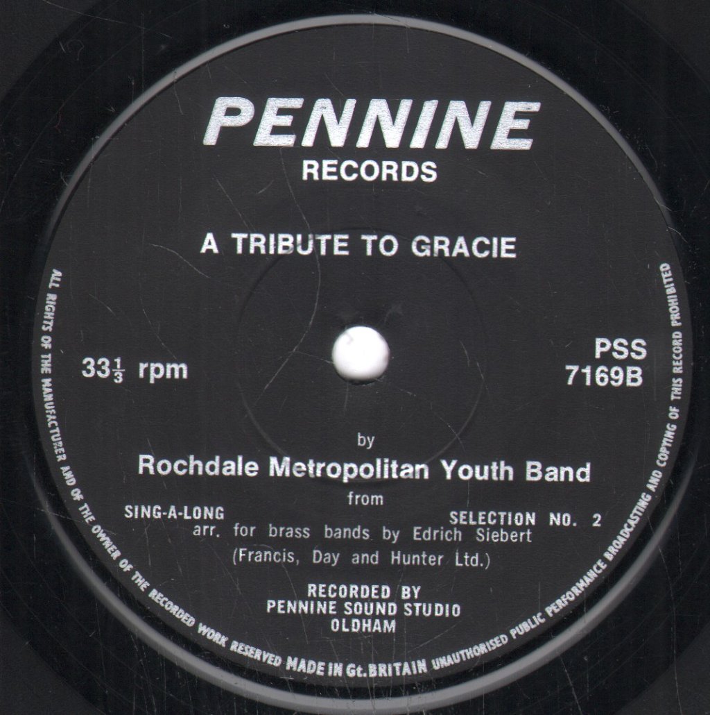 Rochdale Metropolitan Youth Band - A Tribute To Gracie - 7 Inch