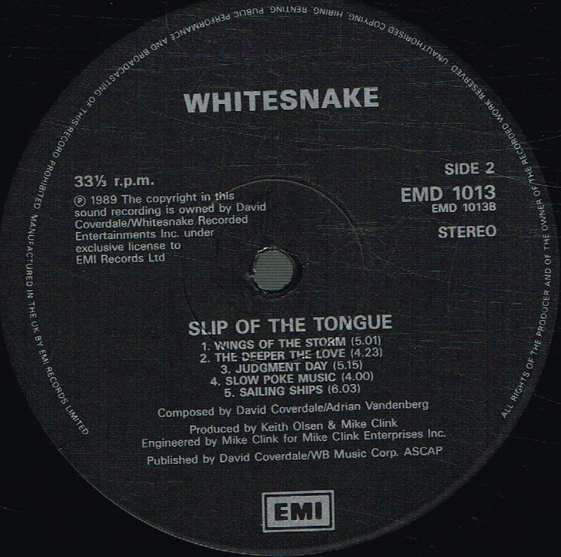 Whitesnake - Slip Of The Tongue - Lp