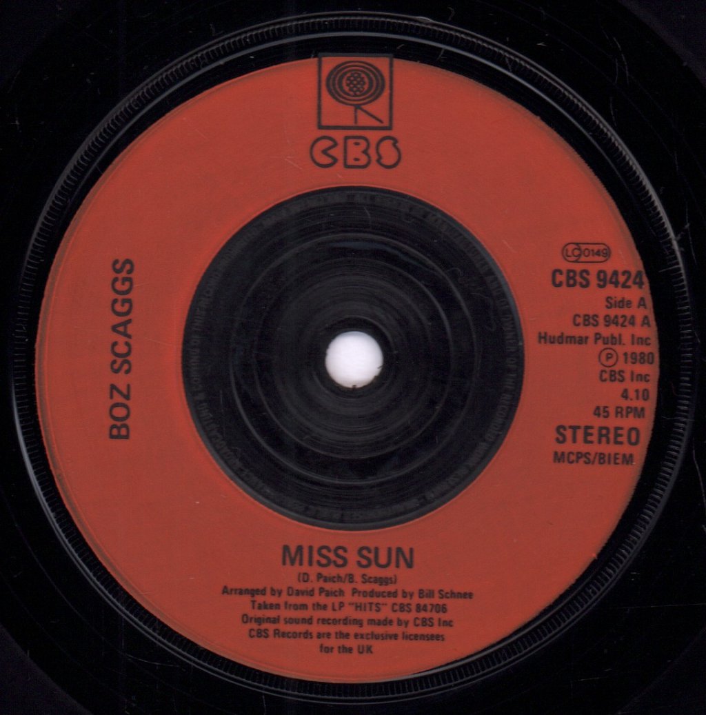 Boz Scaggs - Miss Sun - 7 Inch