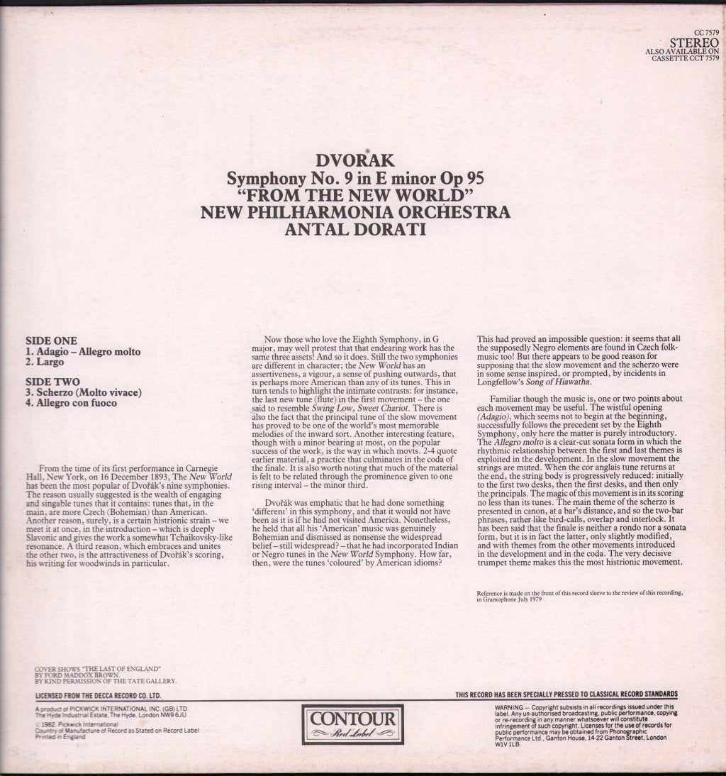 Antal Dorati / New Philharmonia Orchestra - Dvorak - Symphony No. 9 In E Minor - From The New World - Lp