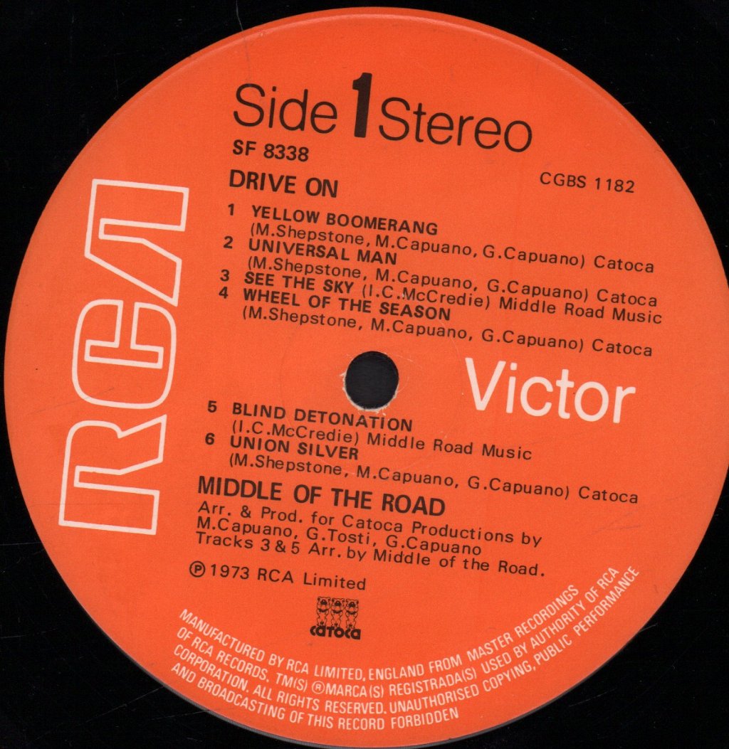 Middle Of The Road - Drive On - Lp