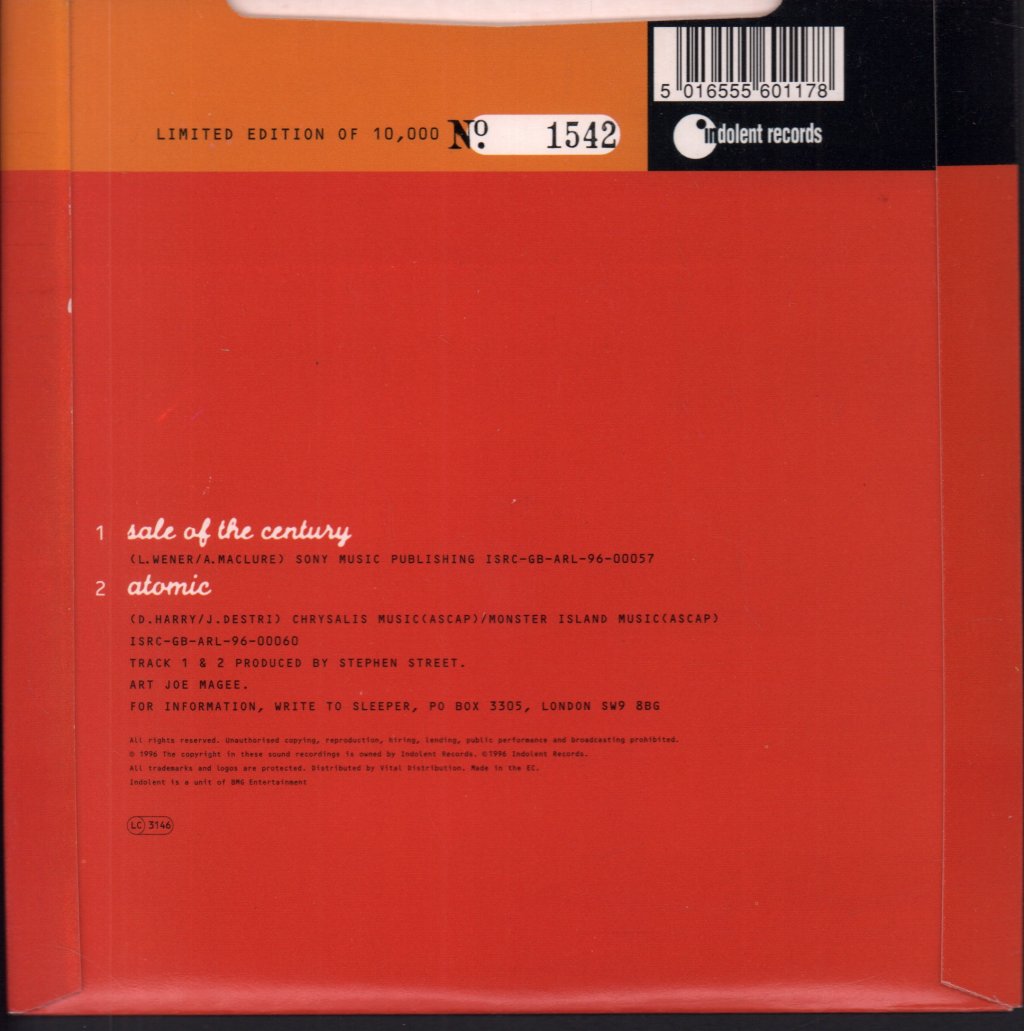 Sleeper (Indie Band) - Sale Of The Century - 7 Inch