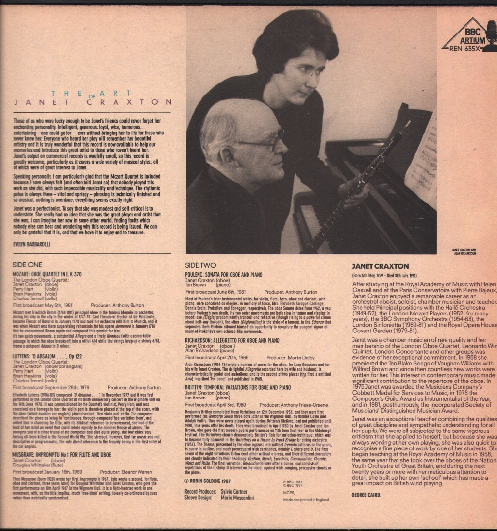 Janet Craxton - Art Of Janet Craxton - Lp