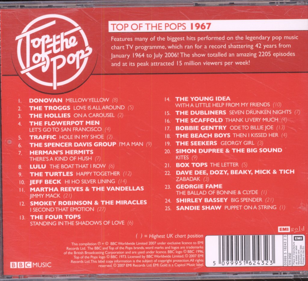 Various Artists - Top Of The Pops 1967 - Cd