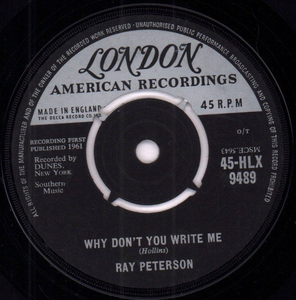 Ray Peterson - Why Don't You Write Me - 7 Inch