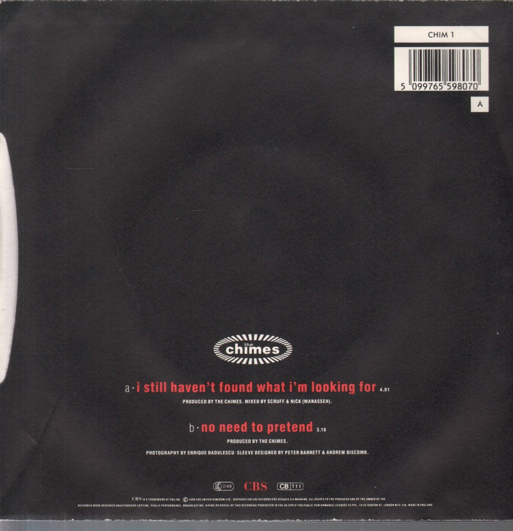 Chimes (Soul Group) - I Still Haven't Found What I'm Looking For - 7 Inch