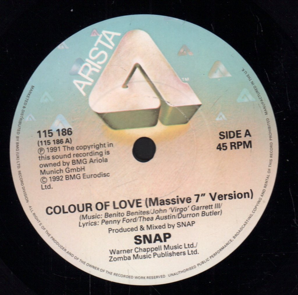Snap - Colour Of Love - 7 Inch