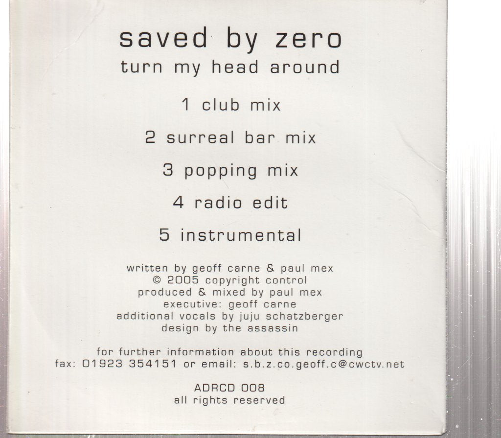 Saved By Zero - Turn My Head Around - Cd