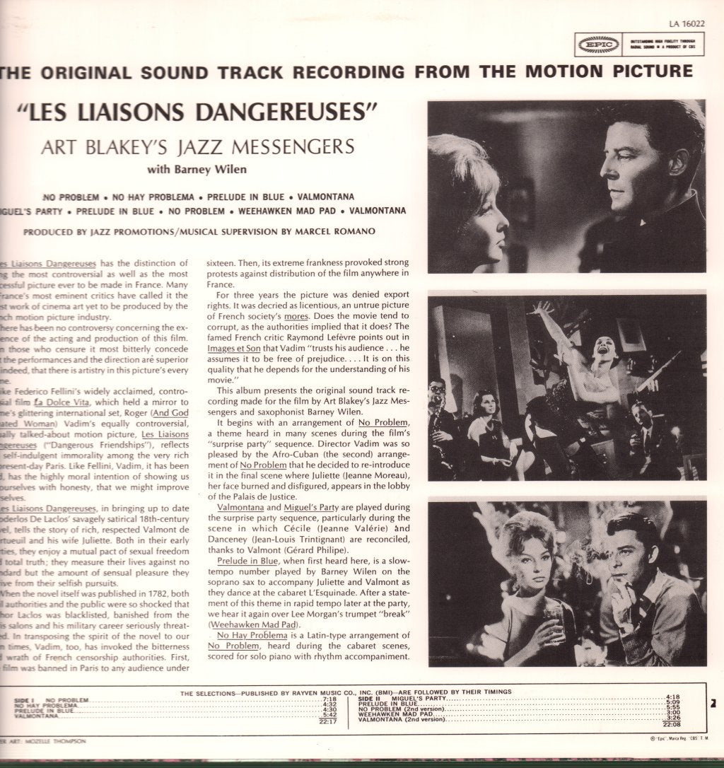 Art Blakey & The Jazz Messengers - Les Liaisons Dangereuses - Lp
