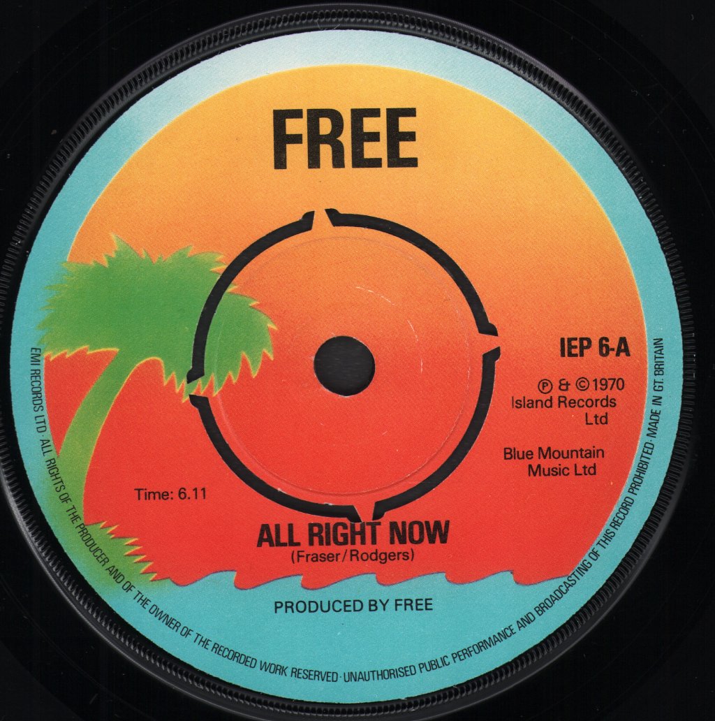 Free (Blues/Rock Group) - All Right Now - 7 Inch