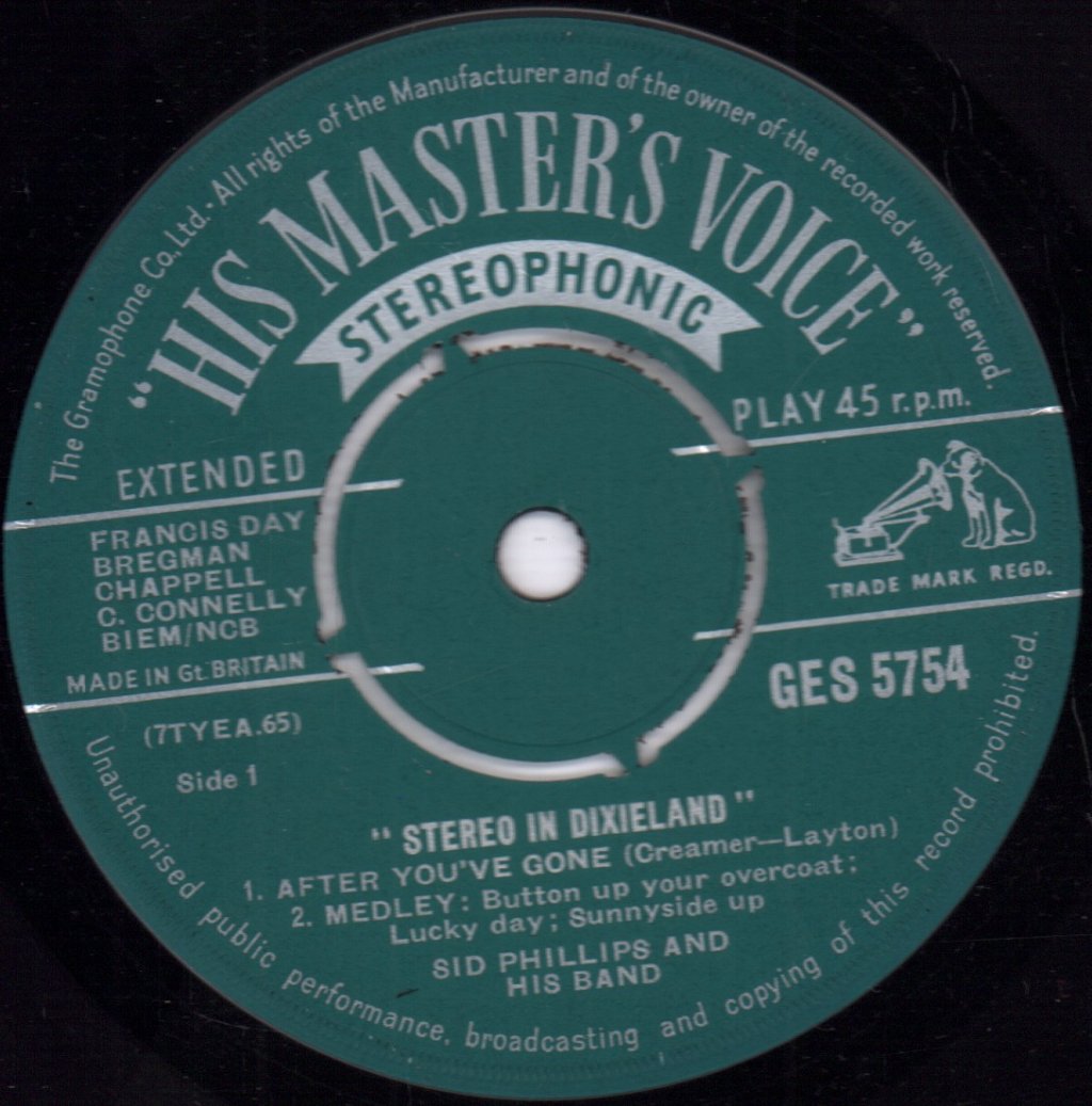 Sid Phillips And His Band - Stereo In Dixieland - 7 Inch
