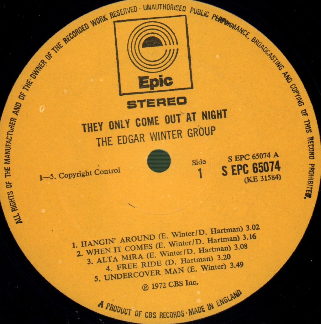 Edgar Winter Group - They Only Come Out At Night - Lp