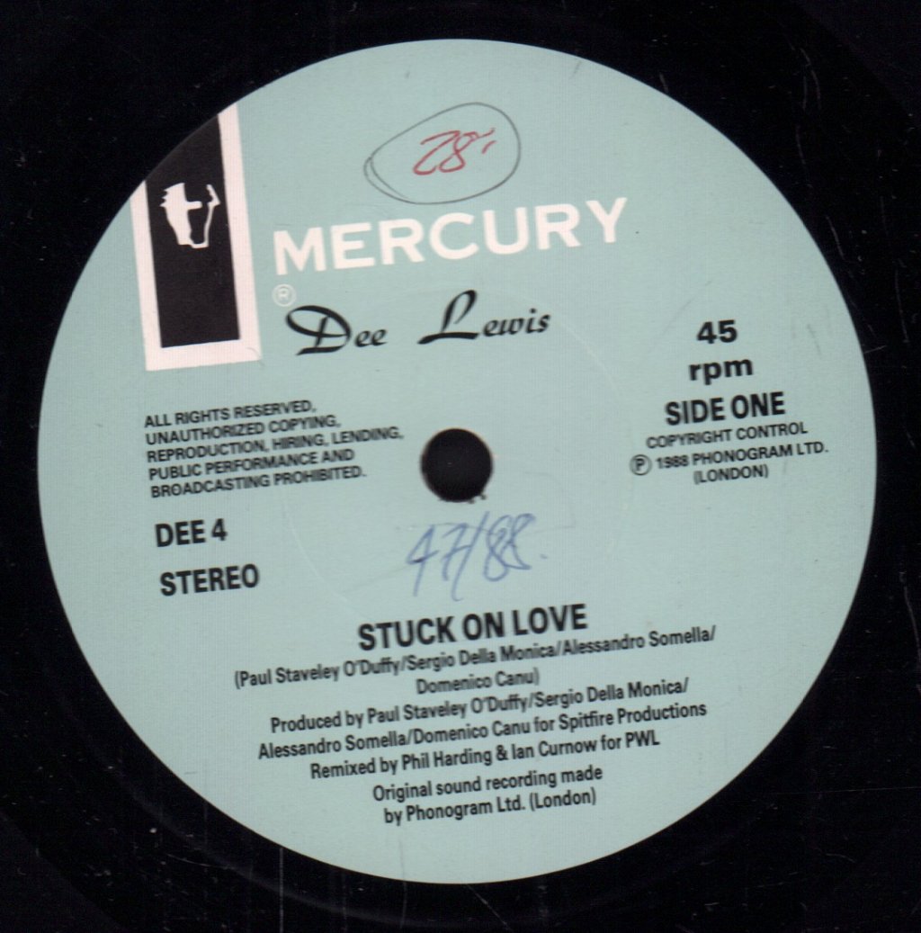Dee Lewis - Stuck On Love - 7 Inch
