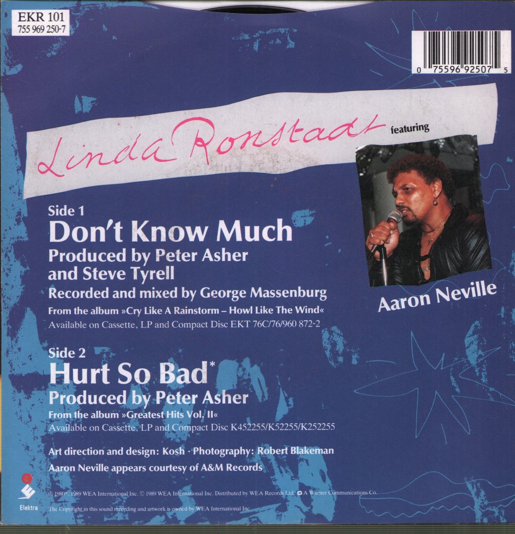 Linda Ronstadt Featuring Aaron Neville - Don't Know Much - 7 Inch