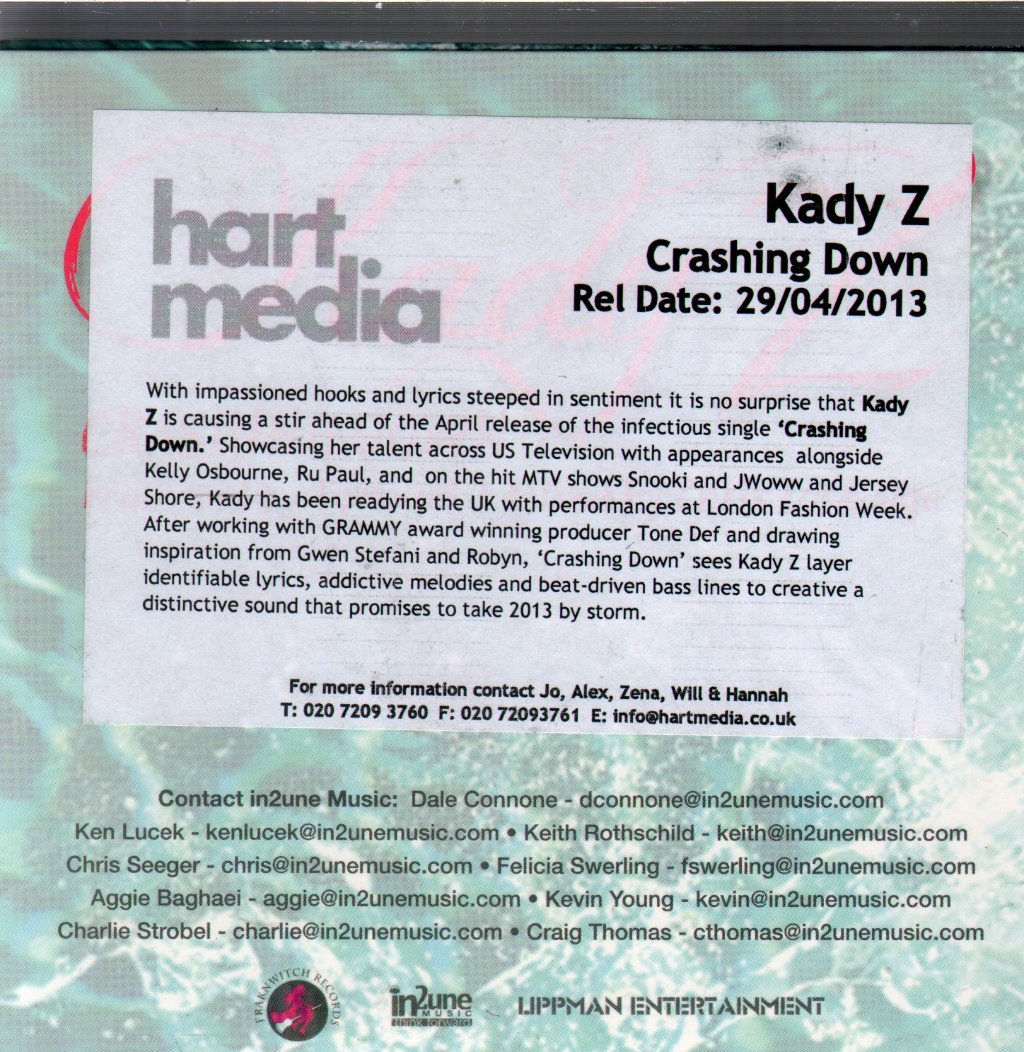 Kady Z - Crashing Down - Cd