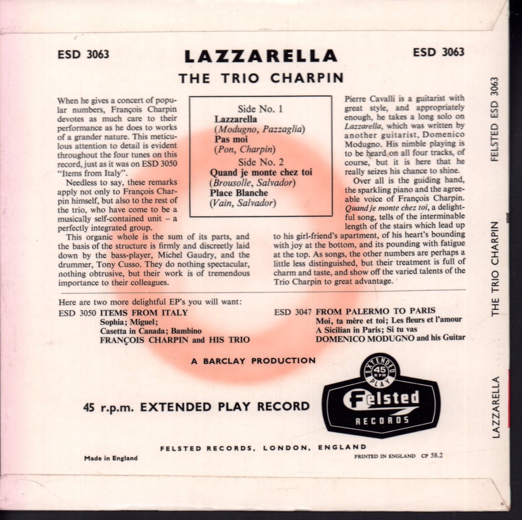 trio charpin - Lazzarella - 7 Inch