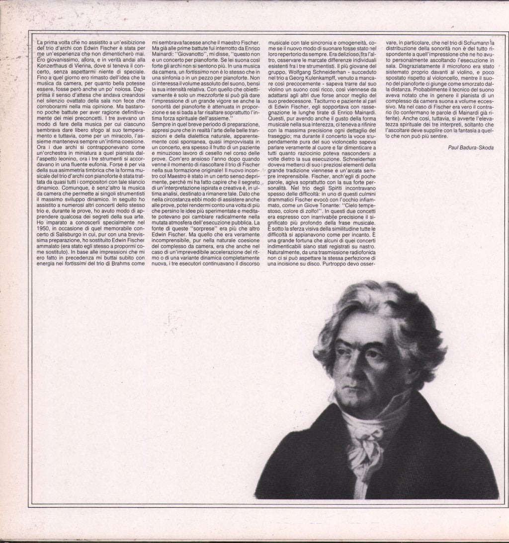 Edwin Fischer Trio - Edwin Fischer Trio - Beethoven / Schumann / Brahms - Double Lp