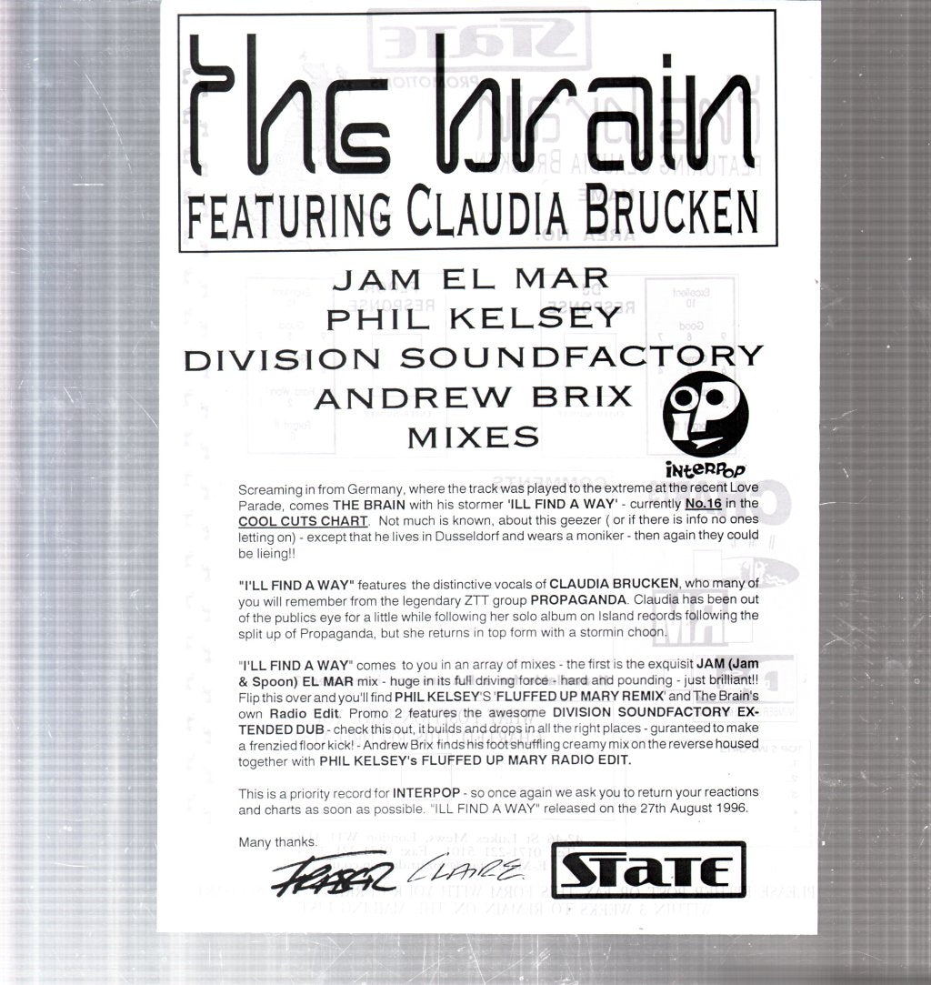 Brain Feat. Claudia Brucken - I'll Find A Way - Double 12 Inch