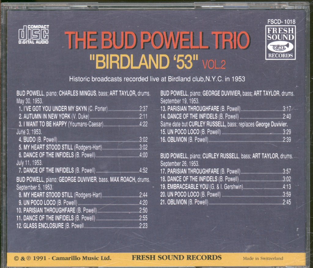 Bud Powell Trio - Birdland '53 Vol. 2 - Cd