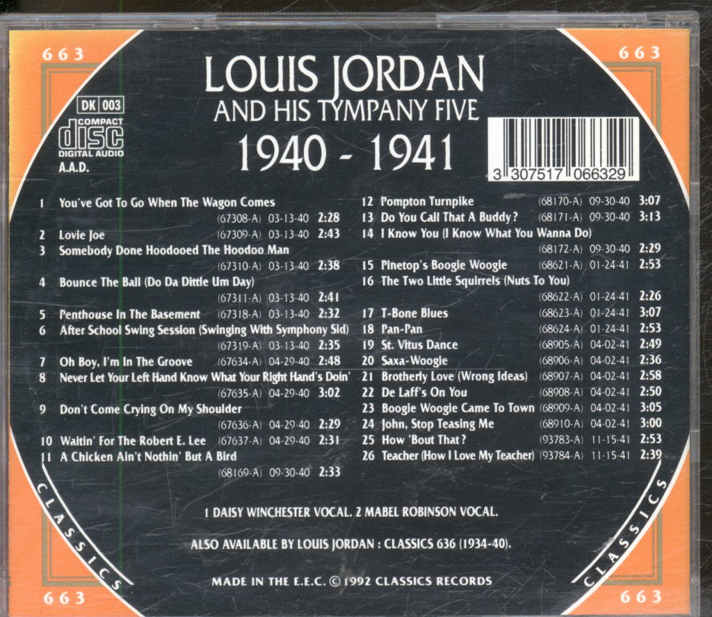 Louis Jordan And His Tympany Five - 1940-1941 - Cd