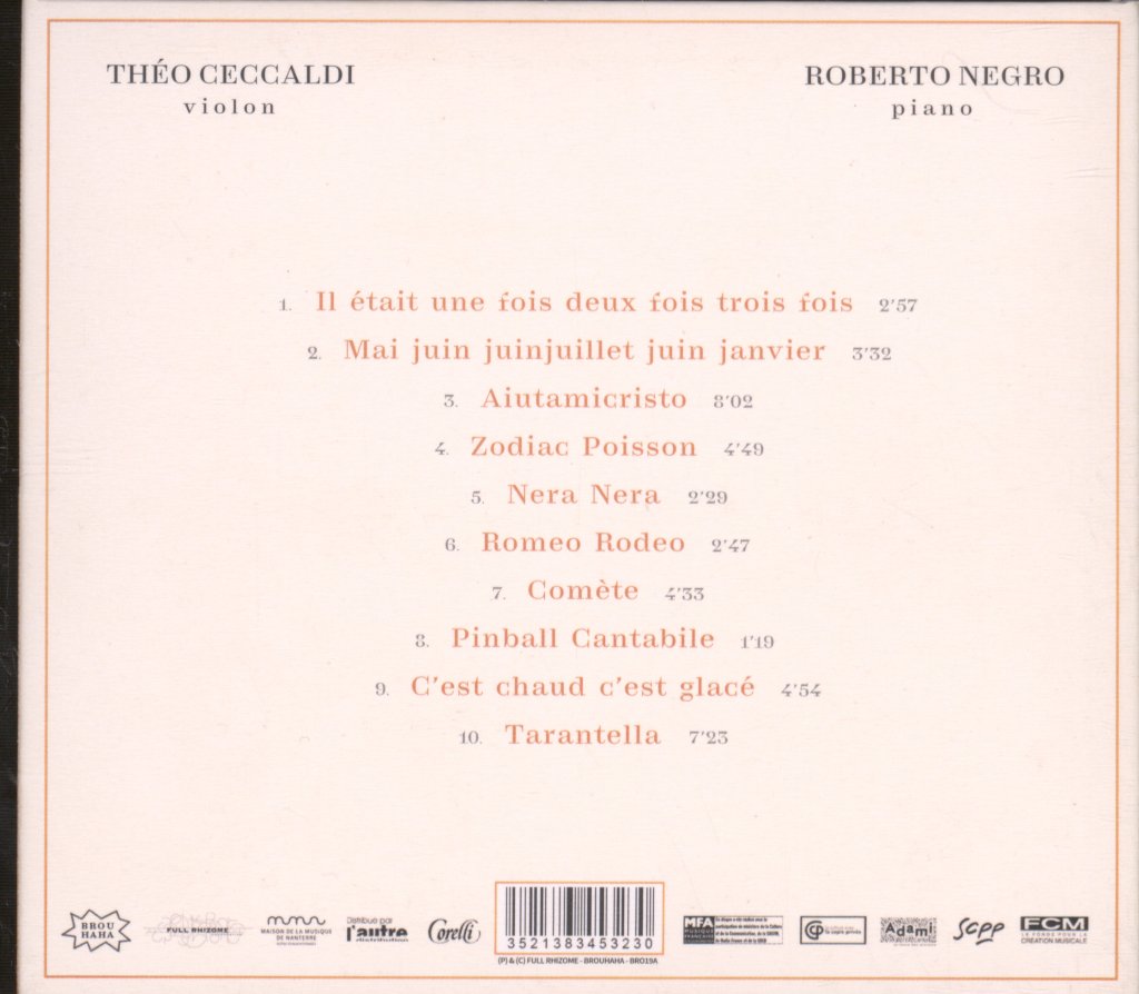 Théo Ceccaldi, Roberto Negro - Montevago - Cd