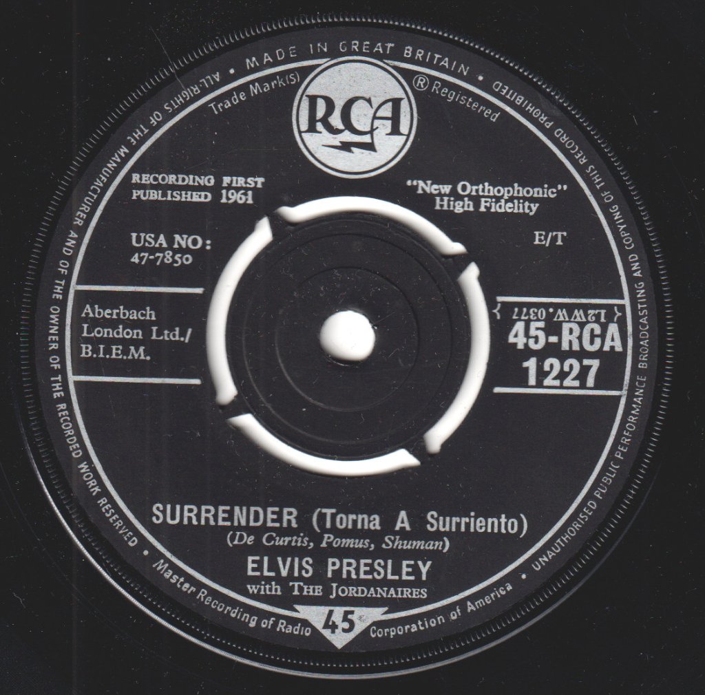Elvis Presley - surrender - 7 Inch
