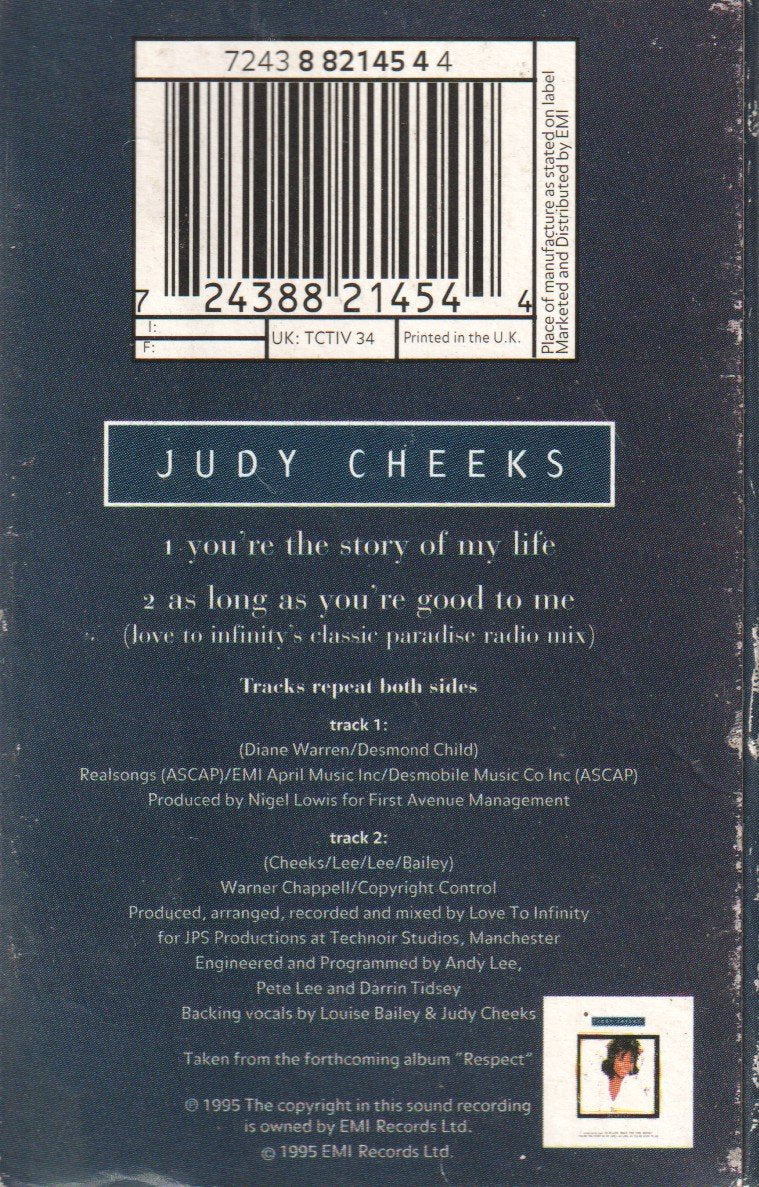 Judy Cheeks - You're The Story Of My Life - Cassette