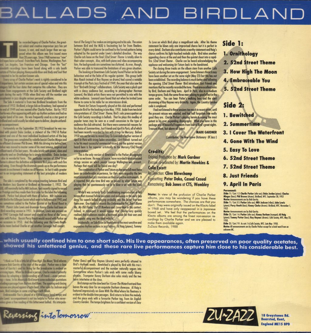 Charlie Parker - Vol. 1 - Ballads and Birdland - Lp